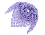 Apaszki i szaliki damskie - Chusta apaszka na szydełku lawendowa - miniaturka - grafika 1