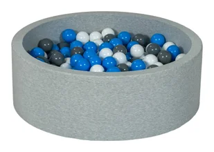 Suchy basen dla dziecka z piłeczkami 300szt (biały,niebiski,szary) - Suche baseny - miniaturka - grafika 1