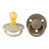 Smoczki uspokajające - Bibs De Lux, smoczek uspokajający, kauczukowy, okrągły, rozmiar 2, Vanilla & Dark Oak, od 6 miesiąca, 2 sztuki - miniaturka - grafika 1