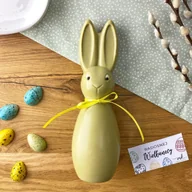 Bombonierki i czekoladki - Zając pistacjowy na Wielkanoc 100% naturalny 20 cm - miniaturka - grafika 1
