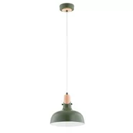 Lampy sufitowe - Solo II lampa wisząca 1xE27 zielona/drewno 61329 - miniaturka - grafika 1