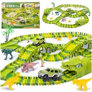 Zabawki konstrukcyjne - Duży Tor Wyścigowy Dinozaur Dino Park 240 El - miniaturka - grafika 1