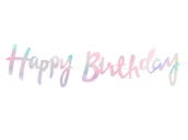 Dekoracje sali - Baner holograficzny z napisem Happy Birthday - 110 cm - 1 szt. - miniaturka - grafika 1