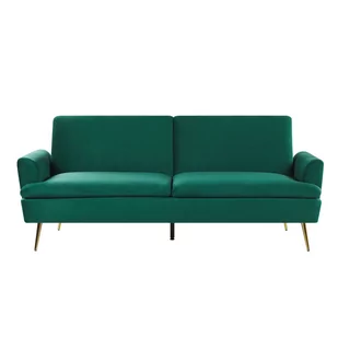 Sofa rozkładana welurowa zielona VETTRE - Sofy i kanapy - miniaturka - grafika 1