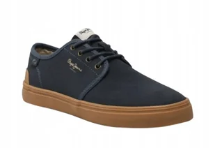PEPE JEANS BUTY TRAMPKI MĘSKIE GRANATOWE SKÓRZANE 42 AWE - Trampki męskie - miniaturka - grafika 1
