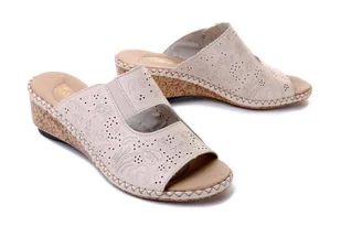 RIEKER 66191-60 beige, klapki damskie - Rieker - Klapki i japonki damskie - miniaturka - grafika 1