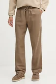 Spodnie męskie - Guess spodnie z lnem męskie kolor brązowy dopasowane M5YB77 WHC00 - miniaturka - grafika 1