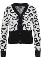 Swetry damskie - Naemi Damski elegancki kardigan 11029450, wełniany biały czarny, M/L, wełniany biały czarny, M-L - miniaturka - grafika 1