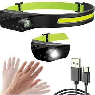 Latarka Led Czołówka Lampka Czołowa Aku Usb IPX4 - Latarki - miniaturka - grafika 1
