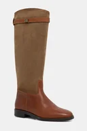 Kozaki damskie - Steve Madden kozaki skórzane Novi damskie kolor beżowy na płaskim obcasie 11004728 - miniaturka - grafika 1