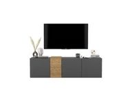 Szafki RTV - Szafka RTV NAVA 1 160 grafit mat/dąb artisan - miniaturka - grafika 1