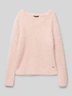 Sweter z dzianiny z prążkowanymi wykończeniami - Swetry dla dziewczynek - miniaturka - grafika 1