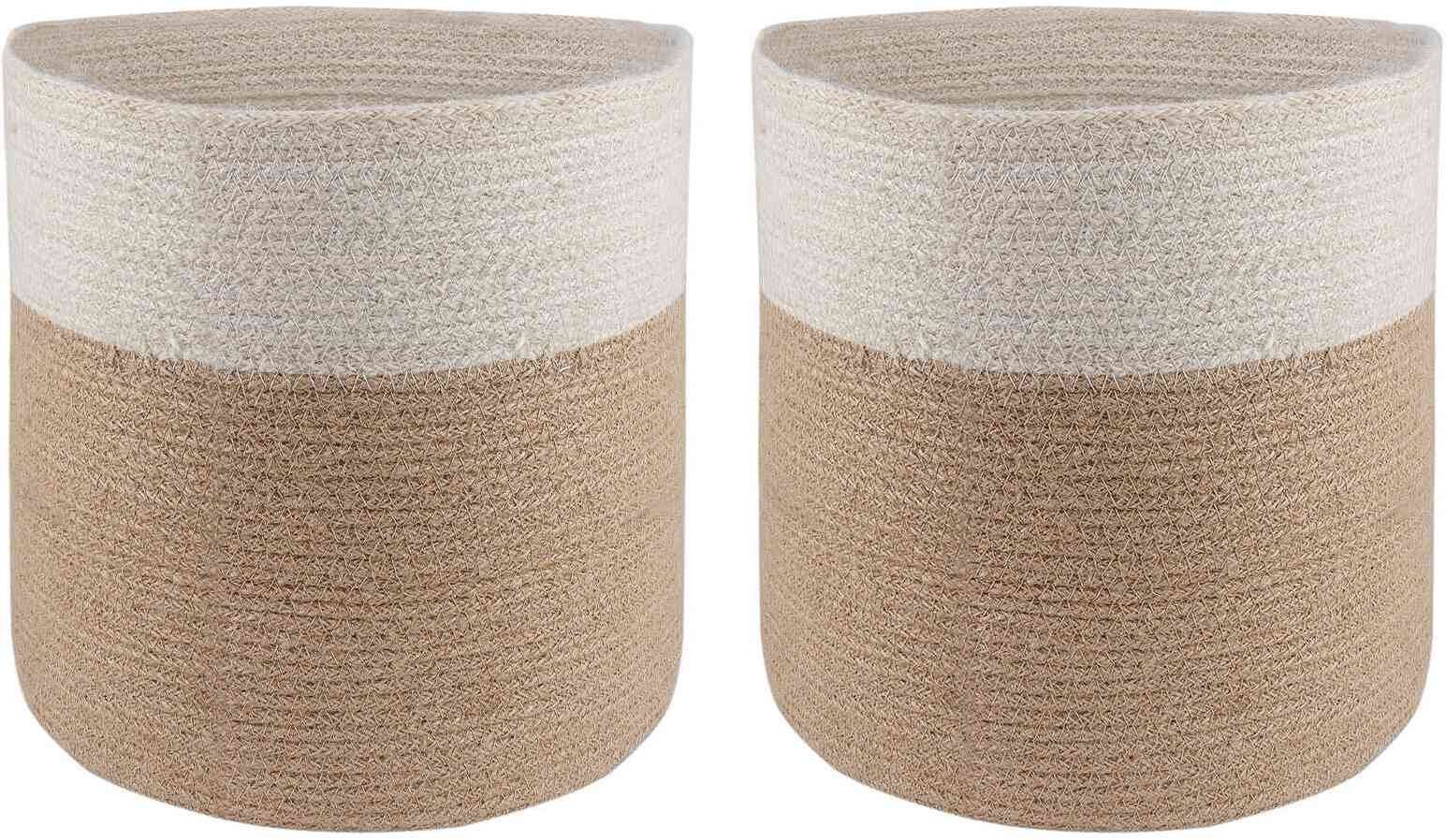 vidaXL vidaXL Zestaw doniczek 2 pcs Naturalne i białe 28 x 28 cm