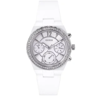 Zegarek Guess Diana zegarek damski na pasku biały GW0697L1 - Zegarki damskie - miniaturka - grafika 1
