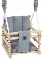 Place zabaw - HUŚTAWKA DLA DZIECI DO DOMU OGRODU POKOJU REGULOWANA USZTYWNIANA DREWNIANA - miniaturka - grafika 1