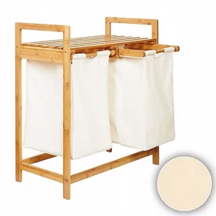 Bambusowy Kosz Na Pranie 74X63.5X33cm Beżowy - Kosze na bieliznę - miniaturka - grafika 1