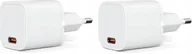 Ładowarki do telefonów - Zestaw ładowarek sieciowych USB-C 20W szybkie ładowanie 2szt kompaktowe - miniaturka - grafika 1