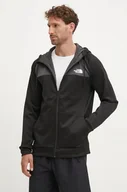 Bluzy męskie - The North Face bluza sportowa Reaxion kolor czarny z kapturem wzorzysta NF0A7Z9O4GZ1 - miniaturka - grafika 1