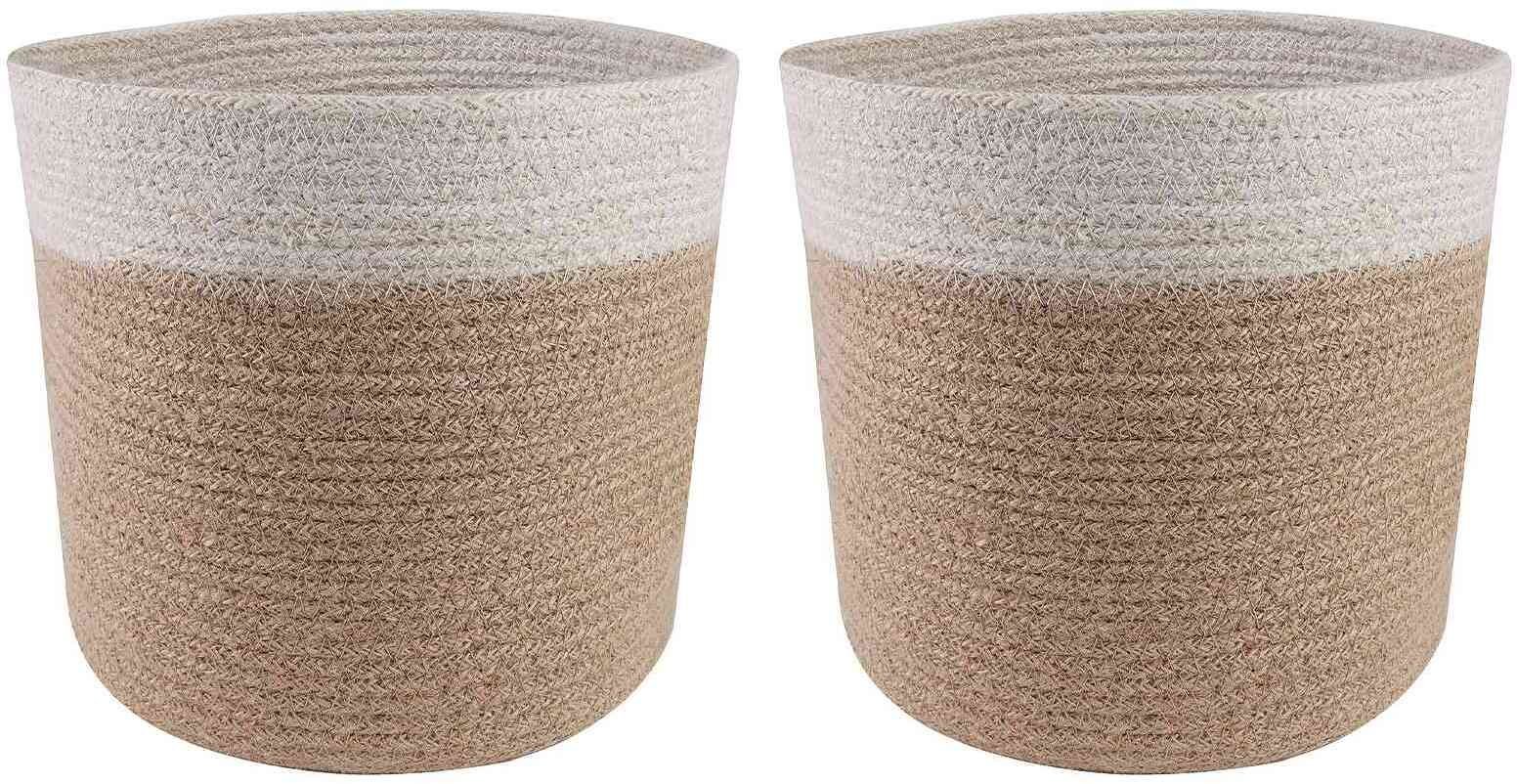 vidaXL vidaXL Zestaw doniczek 2 pcs Naturalne i białe 21 x 21 cm
