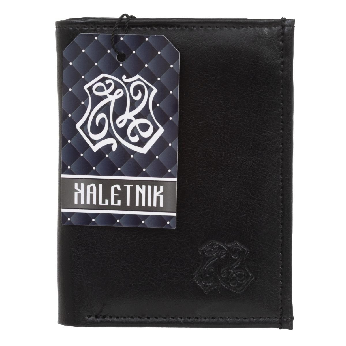 Portfel Męski Skórzany Kaletnik Kostarz Czarny Mat