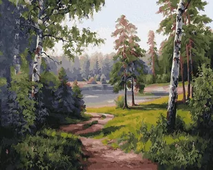 Artnapi 40x50cm Obraz Do Malowania Po Numerach Na Drewnianej Ramie - Leśna droga - Malowanie po numerach - miniaturka - grafika 1