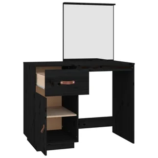 Lumarko Toaletka, czarna, 95x50x134 cm, lite drewno sosnowe - Toaletki - miniaturka - grafika 9