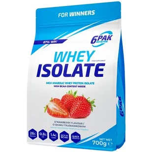 6PAK Whey Isolate 700 g Strawberry (5906660531326) - Odżywki białkowe - miniaturka - grafika 1