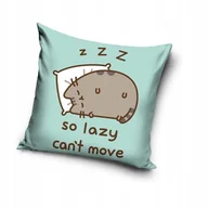 Poszewki na poduszki - POSZEWKA pluszowa dekoracyjna poduszkę KOT PUSHEEN 40x40 WELWET + Poduszka - miniaturka - grafika 1