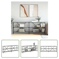 Konsole i sekretarzyki - The Living Store Stół konsola szary Sonoma 200x30x75 cm materiał drewnopochodny i żelazo - miniaturka - grafika 1