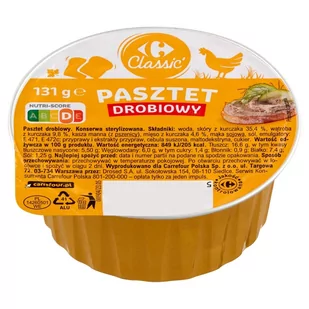 Carrefour Classic Pasztet drobiowy 131 g - Pasztet i przetwory mięsne - miniaturka - grafika 1