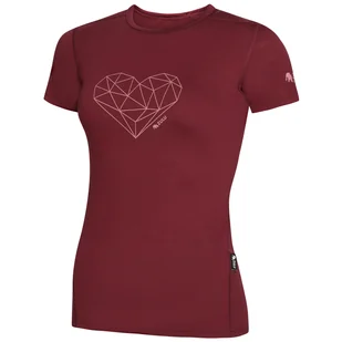 Koszulka damska Zulu Merino 160 Short Heart Rozmiar: XXL / Kolor: bordowy - Koszulki sportowe damskie - miniaturka - grafika 1