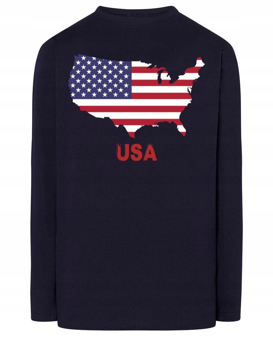 Longsleeve męski fajny nadruk USA r.M