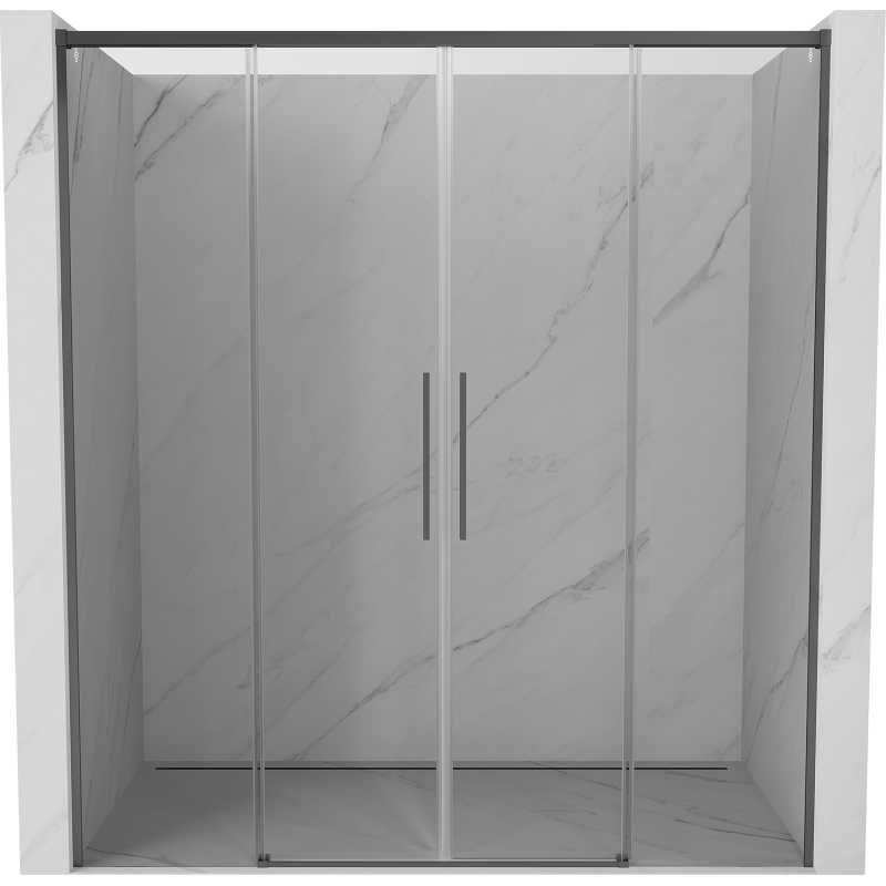 Mexen Rox drzwi prysznicowe rozsuwane 180 cm, transparent, gun metal - 8C2-180-002-95-00