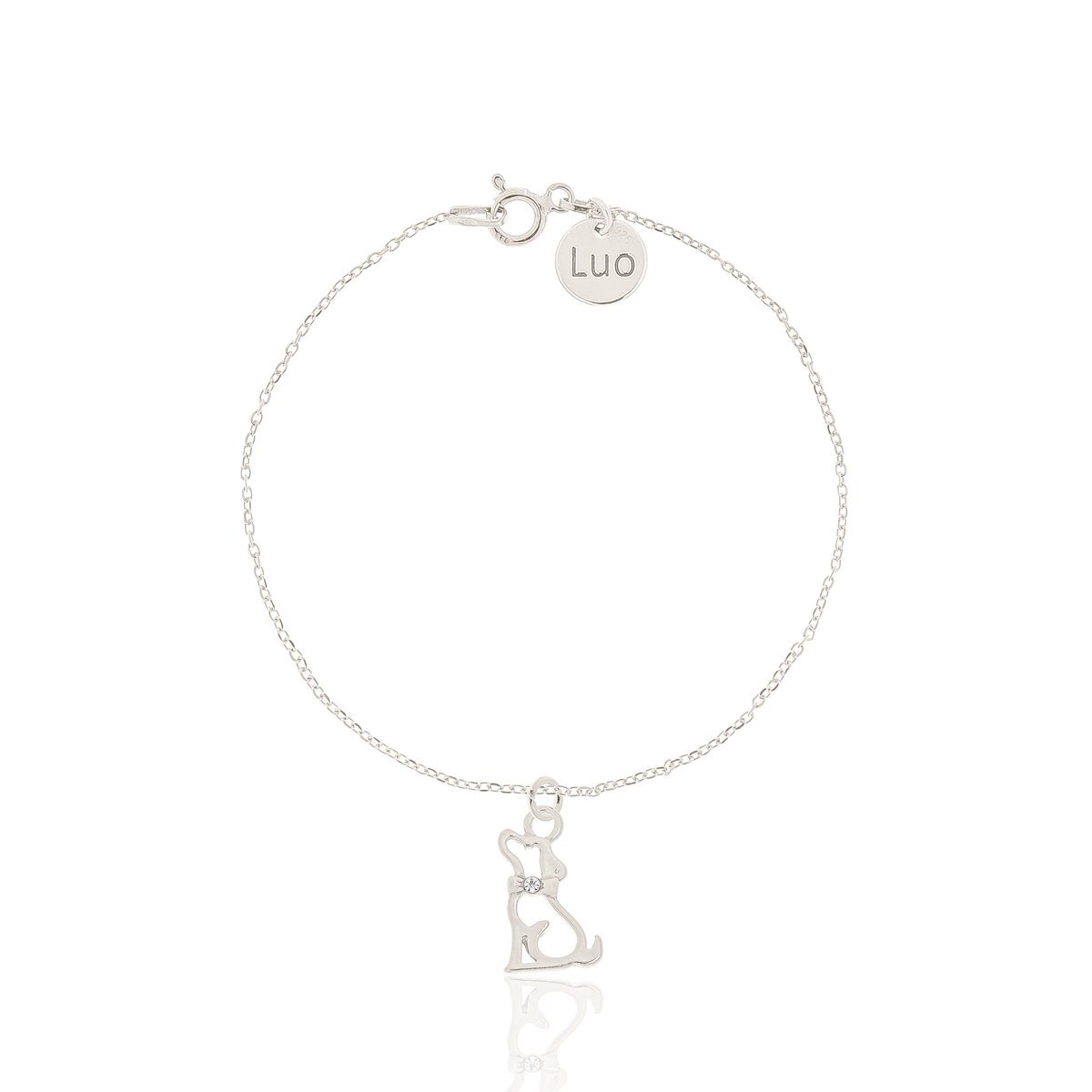 Bransoletka srebrna z pieskiem i kryształkiem