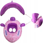 Zabawki i gry sportowe - Ponton Dla Dzieci Z Daszkiem 65cm 2w1 Dmuchany Kolo Do Plywania - miniaturka - grafika 1