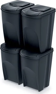 Kosz na śmieci Prosperplast do segregacji 4 x 35L czarny IKWB35S4-S411 - Kosze na śmieci - miniaturka - grafika 1