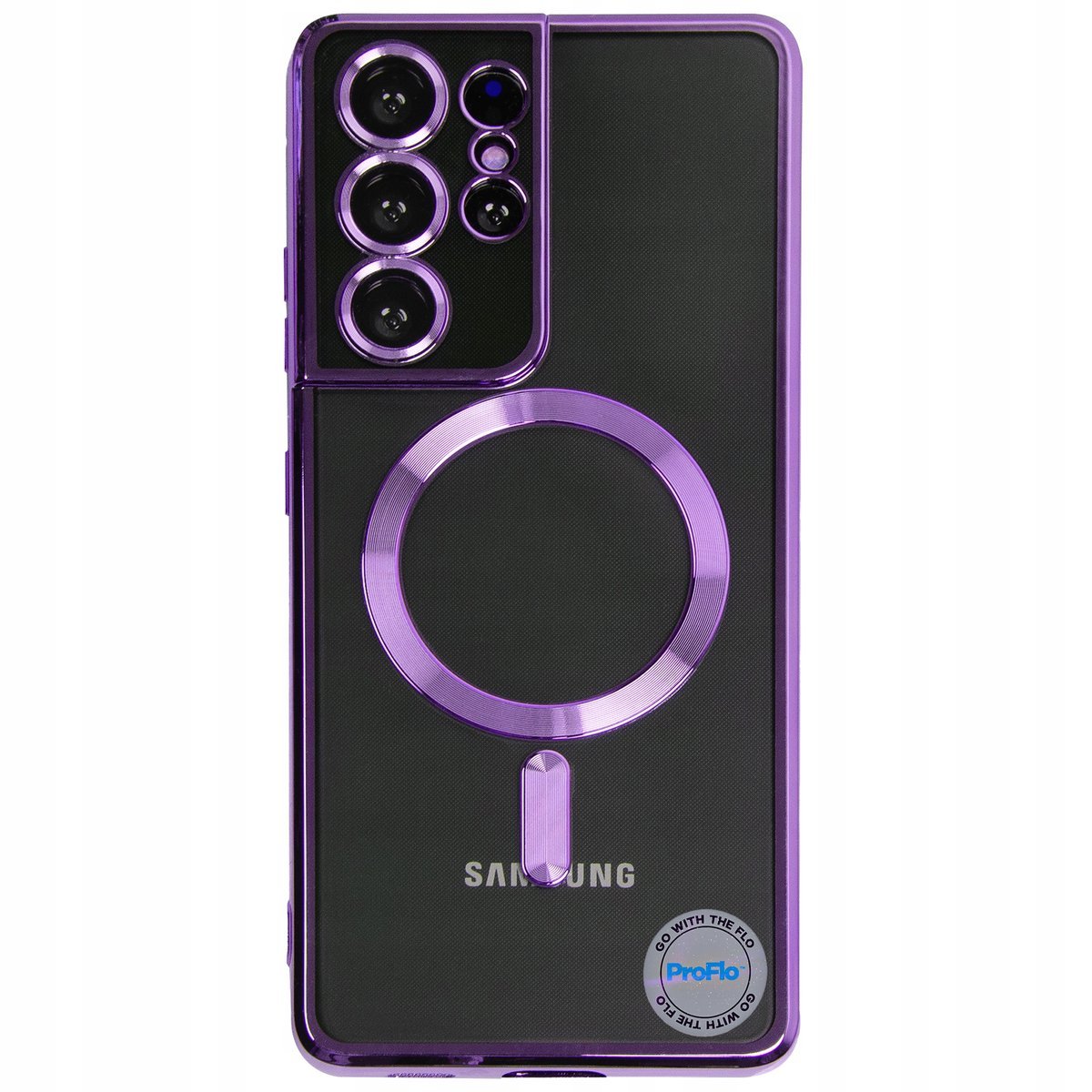Etui do SAMSUNG S21 ULTRA Fioletowe do MagSafe Przezroczyste Case Fioletowy
