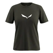 Koszulki męskie - Salewa Solid Dry T-Shirt W, Dark Olive, M - miniaturka - grafika 1