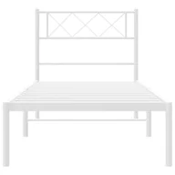 Inne meble do sypialni - Metalowa rama łóżka z wezgłowiem, biała, 107x203 cm Lumarko! - miniaturka - grafika 1