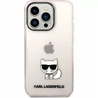 Etui i futerały do telefonów - Karl Lagerfeld Etui do iPhone 14 Pro 6,1" hardcase różowy/pink Transparent Choupette Body - miniaturka - grafika 1