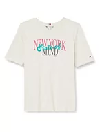 Koszulki i topy damskie - Tommy Hilfiger Damska koszulka z dzianiny C-Nk Ss S/S, biały wrzosowy, XXL, Biały gołębia wrzos, XXL - miniaturka - grafika 1