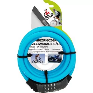 Zabezpieczenie rowerowe spirala szyfr 10x1800mm 4bike - Zabezpieczenia do roweru - miniaturka - grafika 1