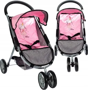 MalPlay Wózek dla lalek spacerówka Księżniczka różowy - Wózki dla lalek - miniaturka - grafika 1