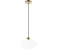 Lampy sufitowe - Żyrandol na lince HARMA 1xE27/15W/230V śr. 25 cm biały/złoty - miniaturka - grafika 1