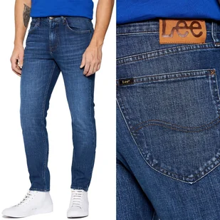 Lee AUSTIN REGULAR TAPERED Mid Blue Grass KLASYCZNE ZWĘŻANE DżINS W30 L34 - Spodnie męskie - miniaturka - grafika 1