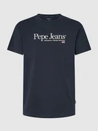 Koszulki męskie - Pepe Jeans Koszulka "Albert" w kolorze granatowym - miniaturka - grafika 1