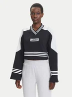 Bluzy damskie - adidas Bluza Blocking JW7273 Czarny Loose Fit - miniaturka - grafika 1