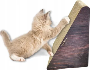 DRAPAK DLA KOTA Brązowy TRÓJKĄT 46 x 39 x 27 x 30 cm Mruu&Pruu - Drapaki dla kotów - miniaturka - grafika 1