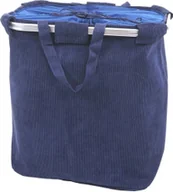 Kosze na bieliznę - Kosz na pranie HWC-C34, kosz na pranie Kosz na pranie ze sznurkiem, 2 komory Uchwyt 54x52x32cm 89l ~ sznurek niebieski - miniaturka - grafika 1
