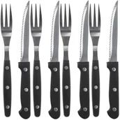 Zestawy sztućców - Sztućce do steków i burgerów stalowe 8 el. kod: O-139325 - miniaturka - grafika 1